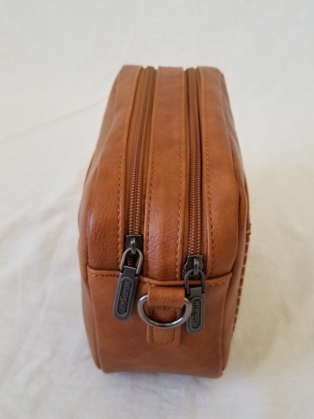 NWT! Wrangler Brown Faux Leather Purse Shoulder Crossbody Bag w/Detachable Strap - Picture 7 of 13